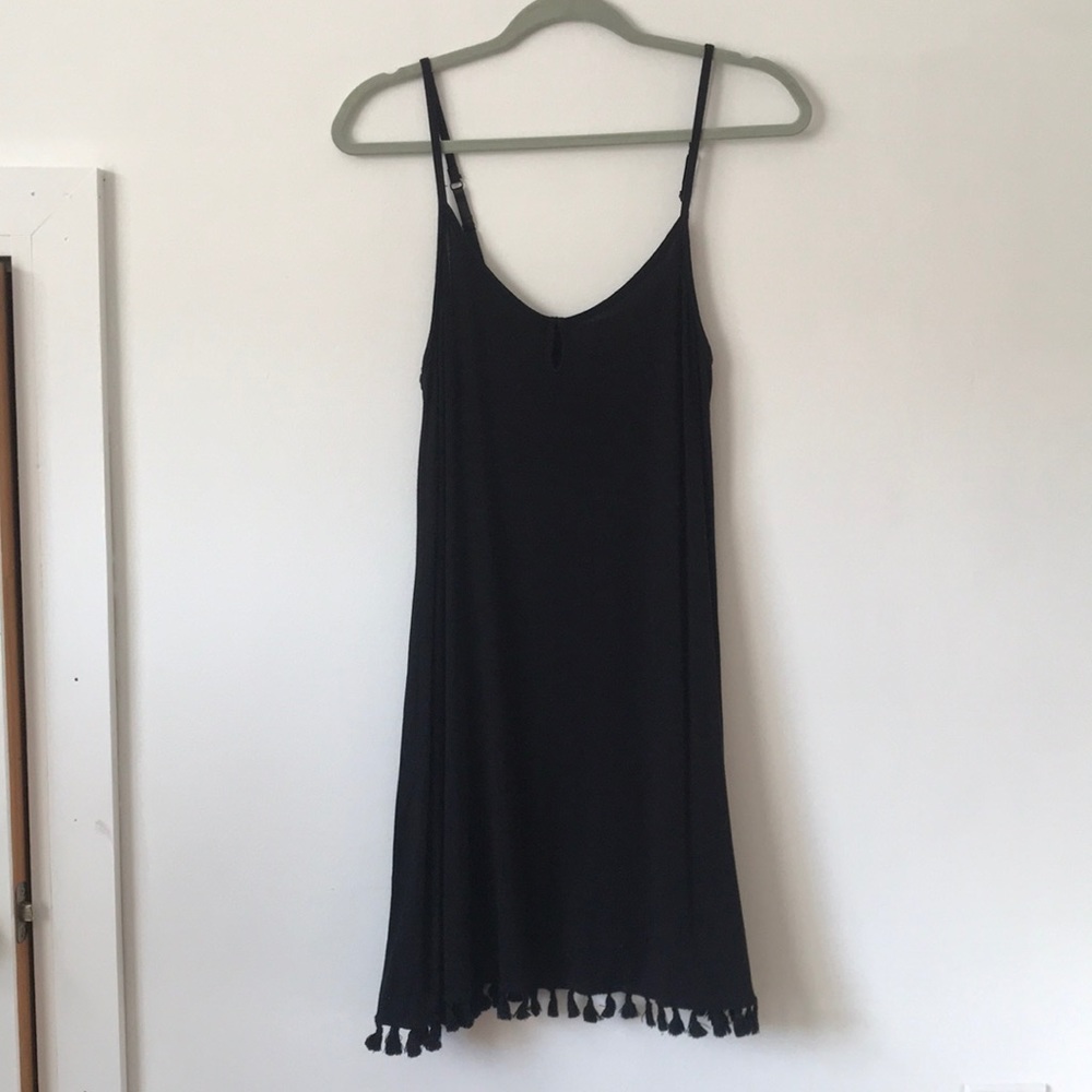 Artisan NY Black Fringe Jersey Dress